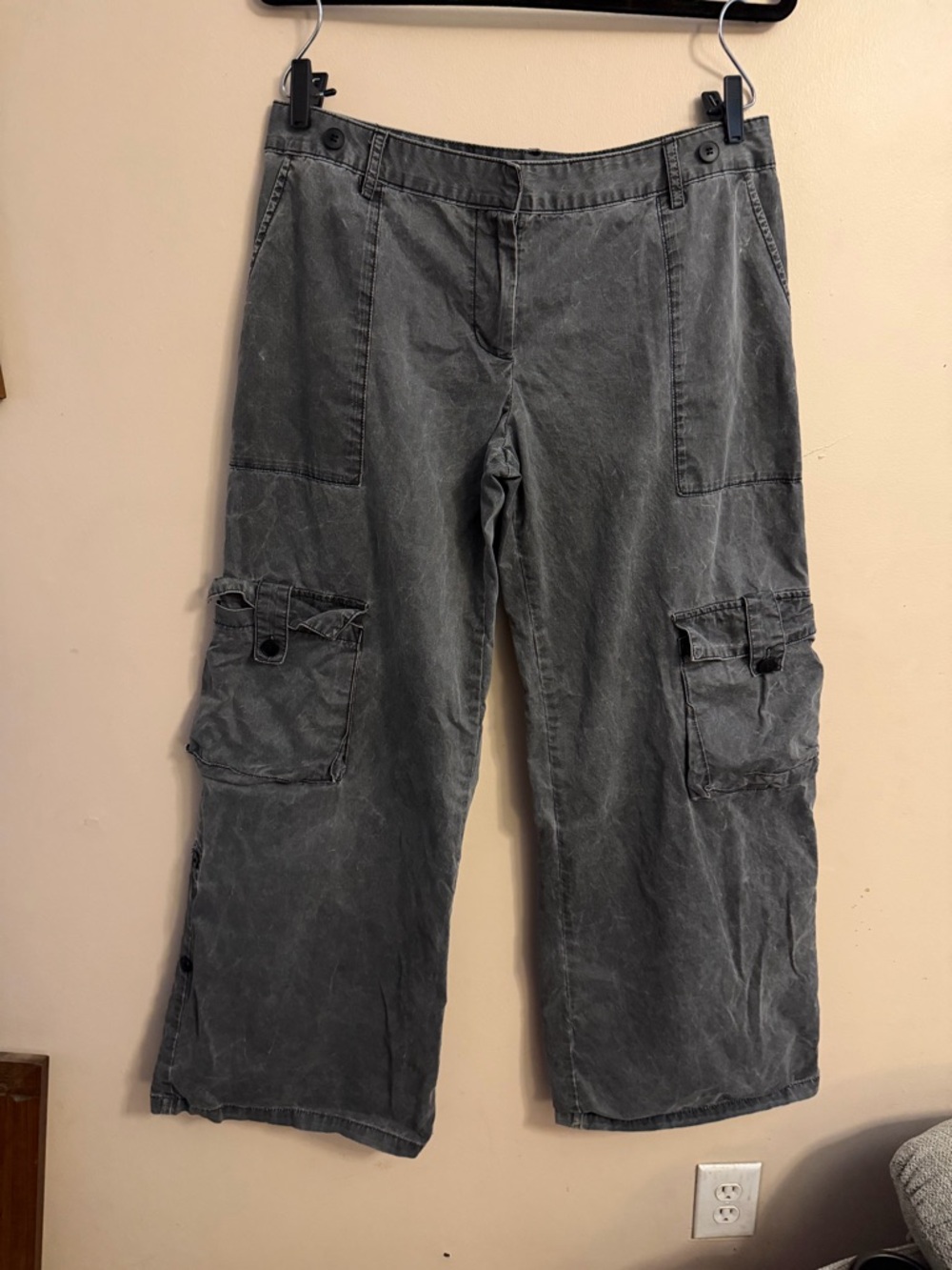 The Ragged Priest Black Label Cargo Pants - Charcoal